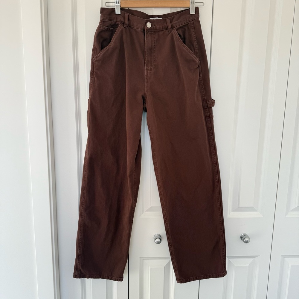Brown Women's Wide-Leg Utility Pants